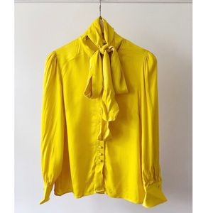 Zara Yellow long sleeve blouse